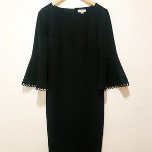 Calvin Klein Womens Bodycon Knee Length Dress Bell Sleeves. Size 8